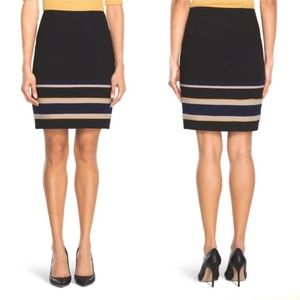 White House Black Market Black Striped Skirt 6